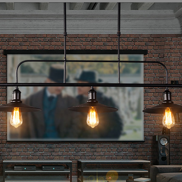 Cone Industrial Island Pendant Lighting 3-Lights Metal Chandelier Lighting Fixtures