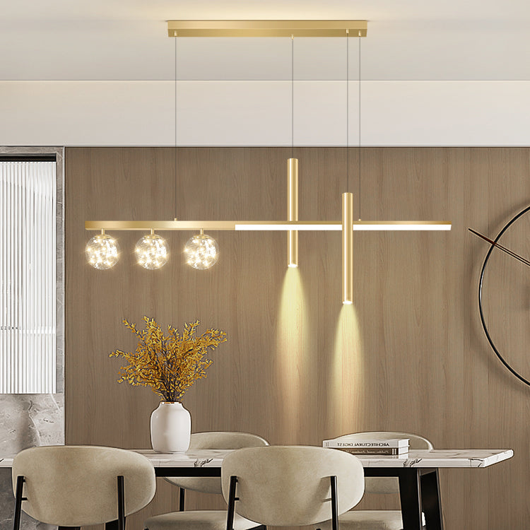 Modern Pendant Chandelier Geometric Island Lighting Fixtures Metal Chandelier for Dining Room