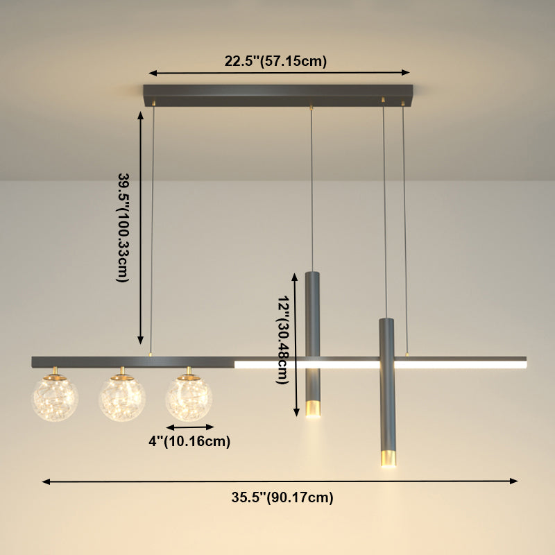 Modern Pendant Chandelier Geometric Island Lighting Fixtures Metal Chandelier for Dining Room