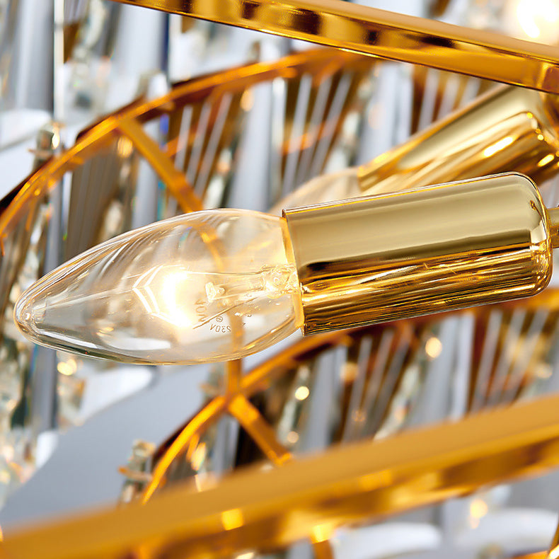 Modern Lighting Chandelier Geometric Island Lamps Crystal 10 Light Island Lights in Gold Finish