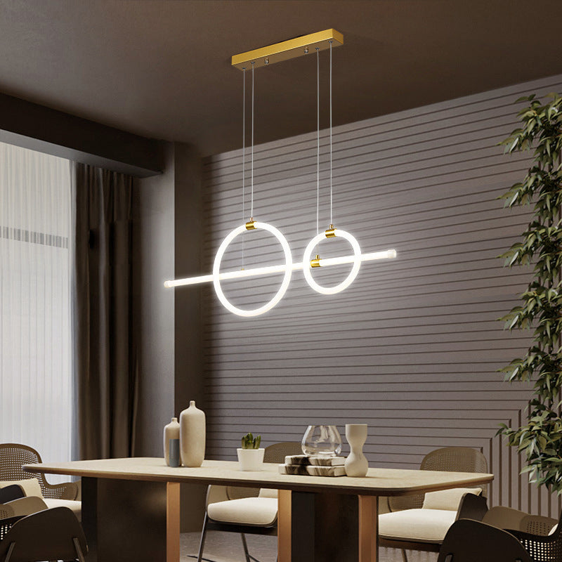 Geometric Island Lights Modern Pendant Chandelier Metal 3 Light Island Lamp in White for Dining Room