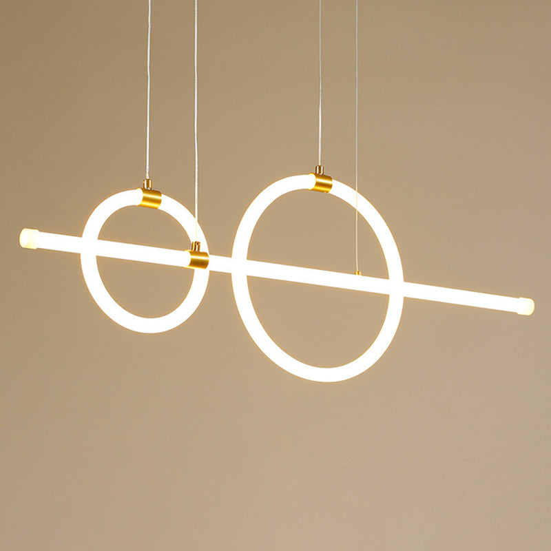 Geometric Island Lights Modern Pendant Chandelier Metal 3 Light Island Lamp in White for Dining Room