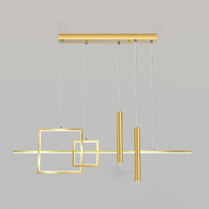 Geometric Island Pendant Lights Modern Kitchen Island Lighting Metal 5 Light Island Lights