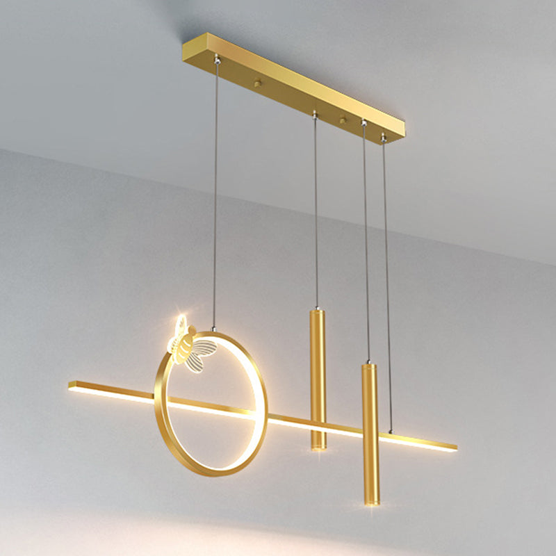 Geometric Island Pendant Lights Modern Kitchen Island Lighting Metal 5 Light Island Lights