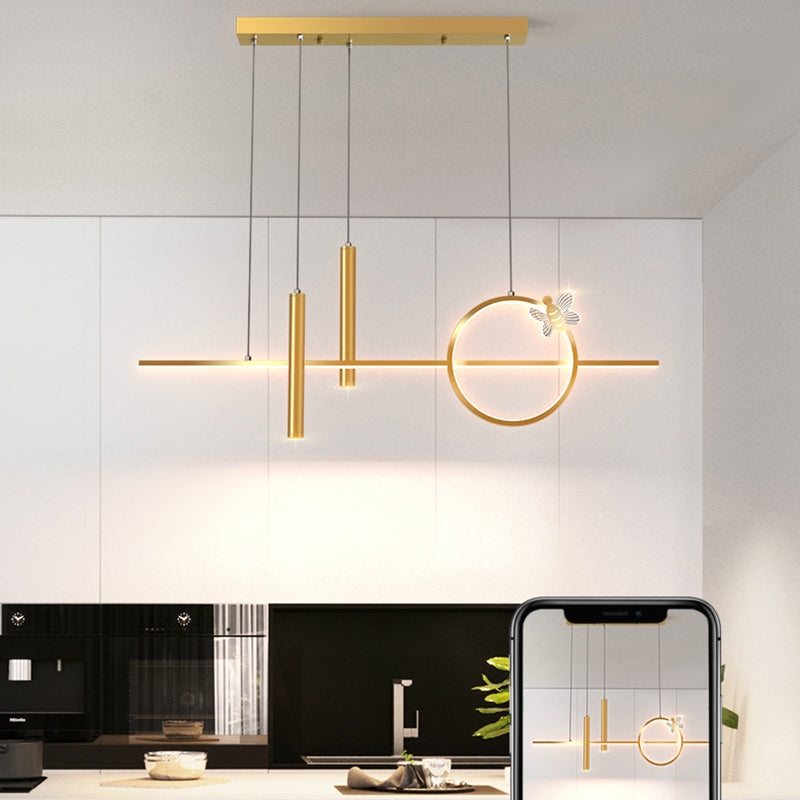 Geometric Island Pendant Lights Modern Kitchen Island Lighting Metal 5 Light Island Lights