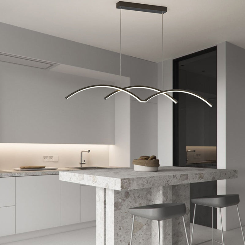 Linear Island Lights Modern Kitchen Island Lighting Metal 2 Light Island Pendant Lights