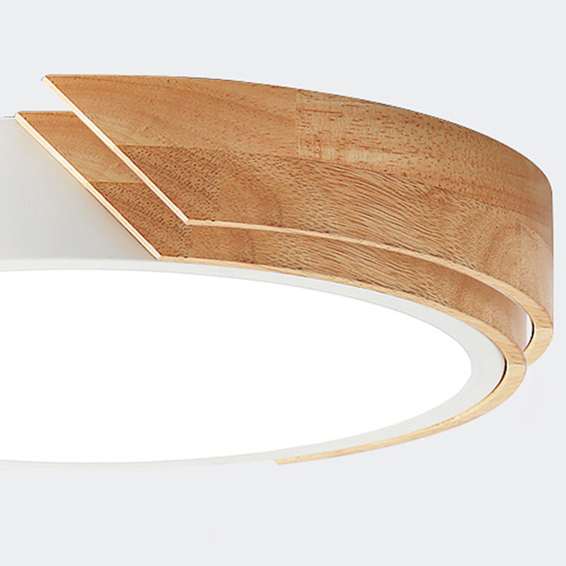Houten ronde LED-inbouw in moderne Scandinavische stijl acryl Macaron-plafondlamp voor slaapkamer