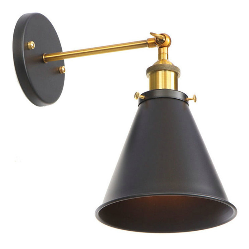 Black Geometric Wall Lamp in Industrial Retro Style Wrought Iron Wall Light for Interior Spaces