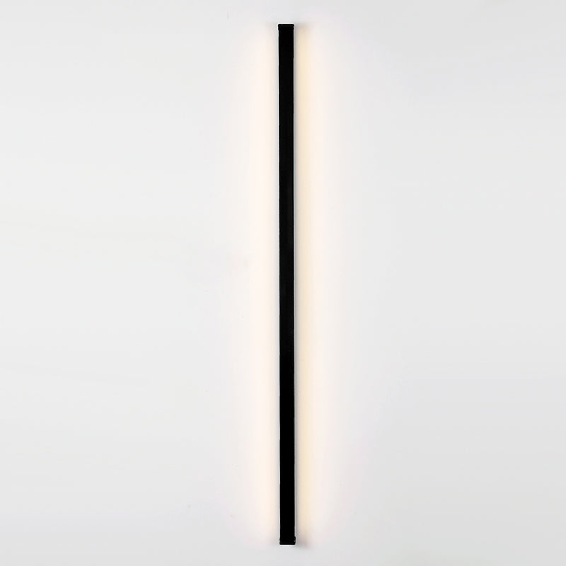 Black Rectangular Wall Light Sconces Modern Style Aluminum 1-Light Wall Lamps
