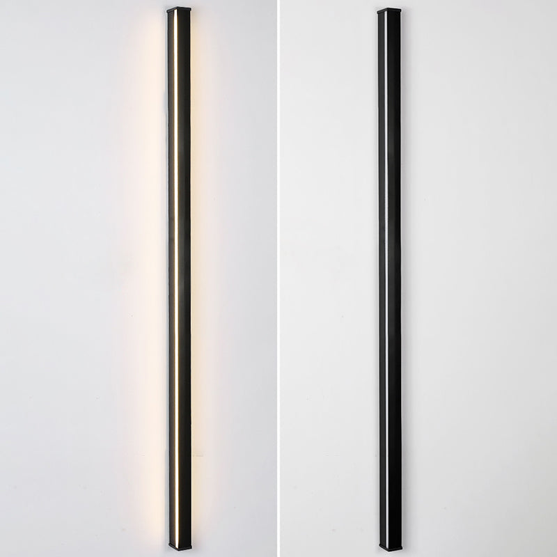 Black Rectangular Wall Light Sconces Modern Style Aluminum 1-Light Wall Lamps