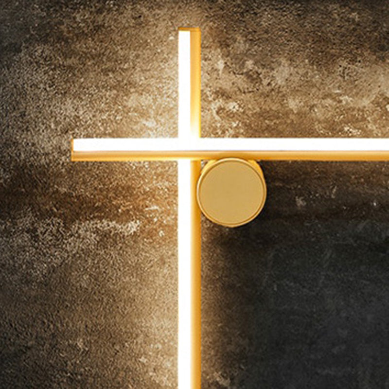 Luci di applique in alluminio in alluminio in alluminio a parete moderna a 2 luci in finitura dorata