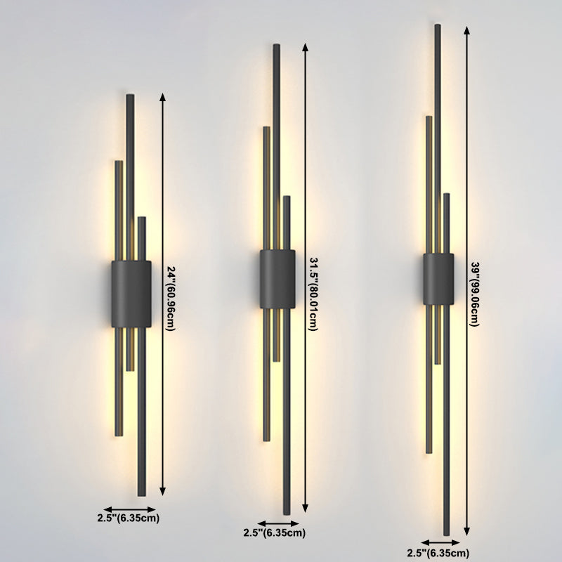 Metal Multi Lights Wall Mount Lighting Linear Modern Style Sconce Light Fixtures