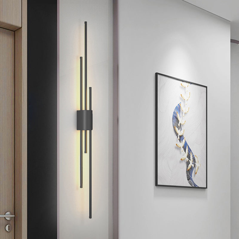 Metal Multi Lights Wall Mount Lighting Linear Modern Style Sconce Light Fixtures