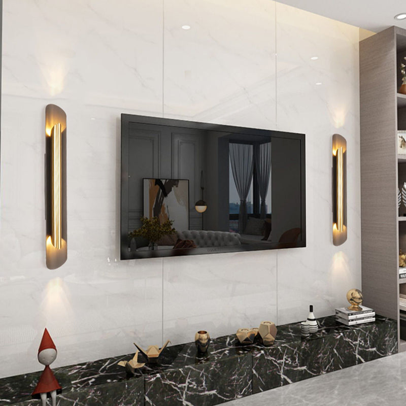 Stile moderno Black Metal Flush Mount Wall Sconce Sconce Geometrica Accensione murale per soggiorno per soggiorno