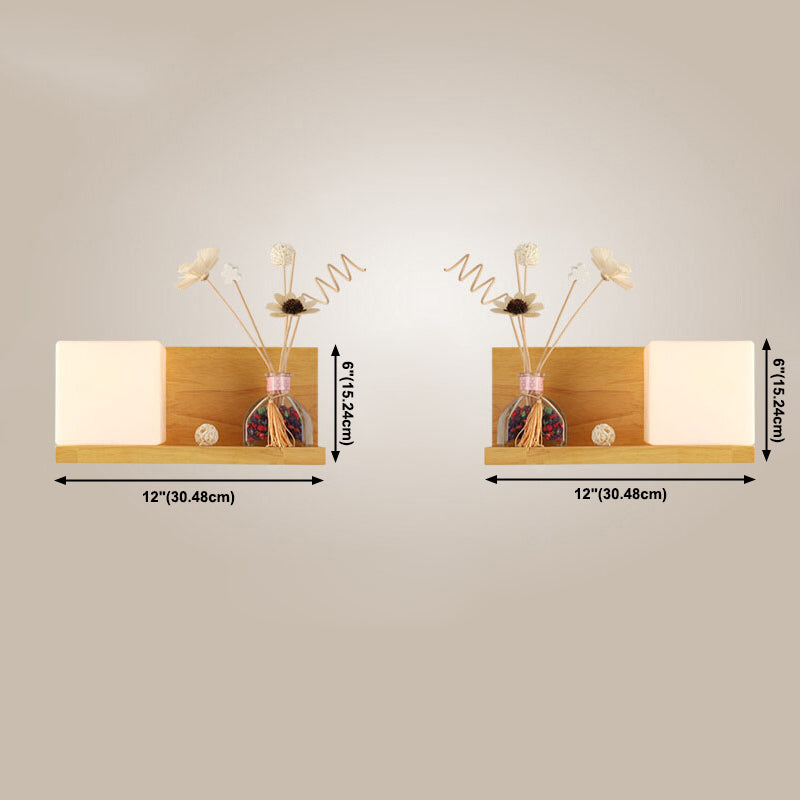 Modernos apliques de luz de pared de vidrio Square 1 luces de montaje de pared de 1 luces, barcos sin decoraciones