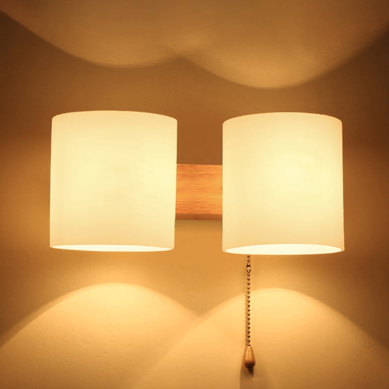 Cilindrische melkglas SCONCE LAMP BELIMTE MODERNE STYLE WIT WANDELE MOETEN LICHT