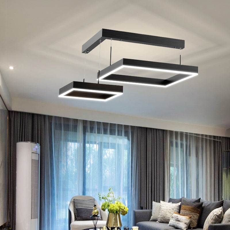 Lampadari a LED moderni a più quadrati lampadario del lampadario lampadario in metallo