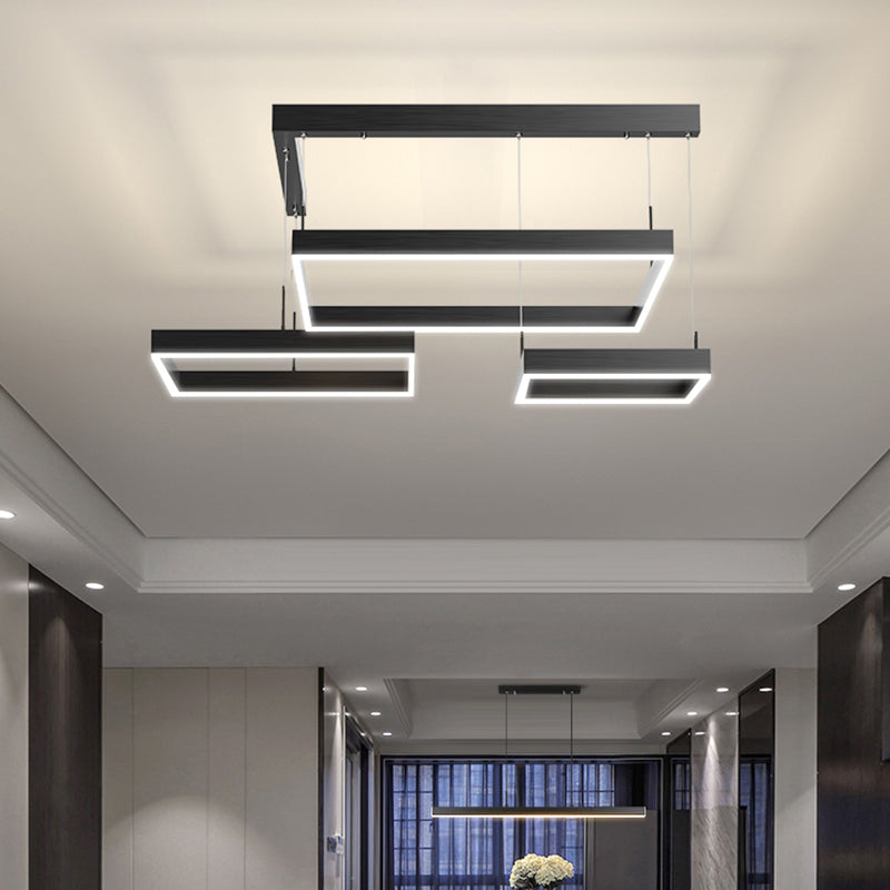 Lampadari a LED moderni a più quadrati lampadario del lampadario lampadario in metallo