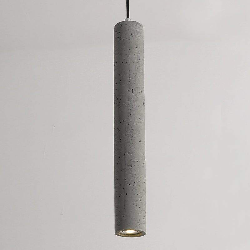 Graue zylindrische LED -Pendelleuchte im modernen künstlerischen Zementlampe für Esszimmer