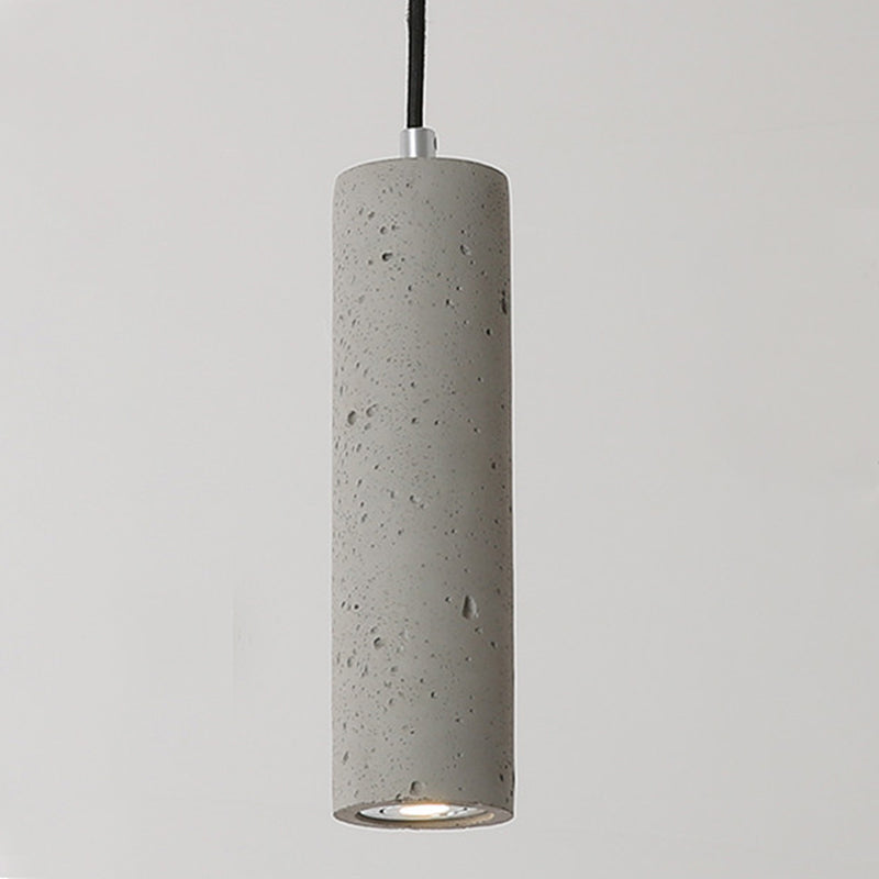 Graue zylindrische LED -Pendelleuchte im modernen künstlerischen Zementlampe für Esszimmer