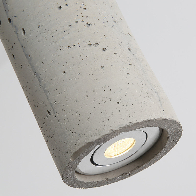 Graue zylindrische LED -Pendelleuchte im modernen künstlerischen Zementlampe für Esszimmer