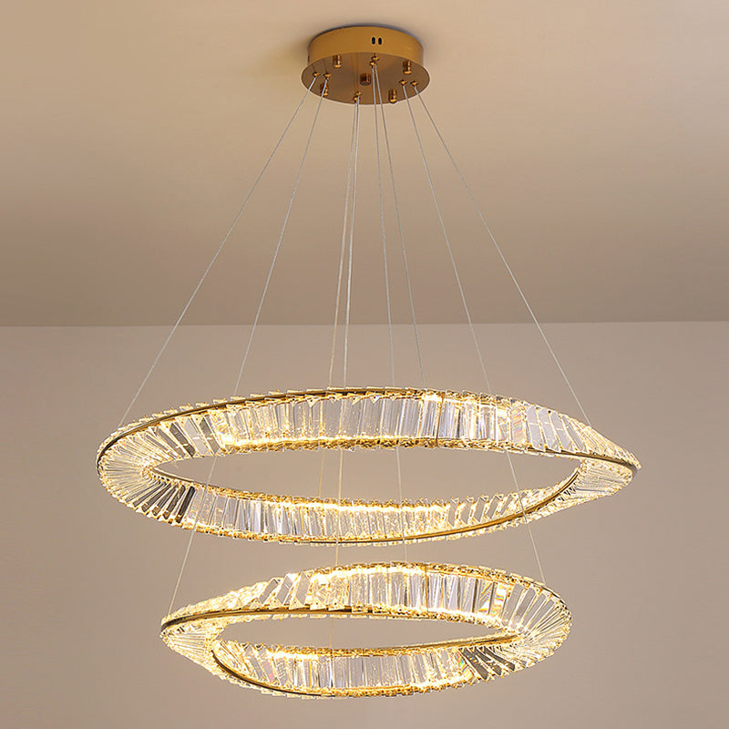 Klarer kristallrund Kronleuchterleuchte Moderne Stil Anhängerbeleuchtung