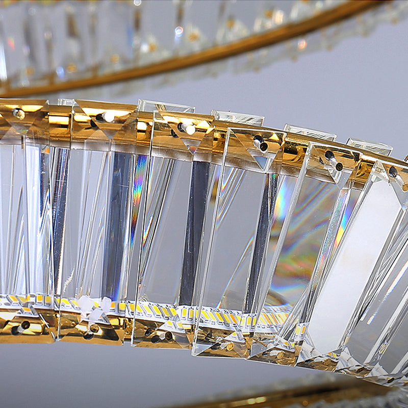 Klarer kristallrund Kronleuchterleuchte Moderne Stil Anhängerbeleuchtung