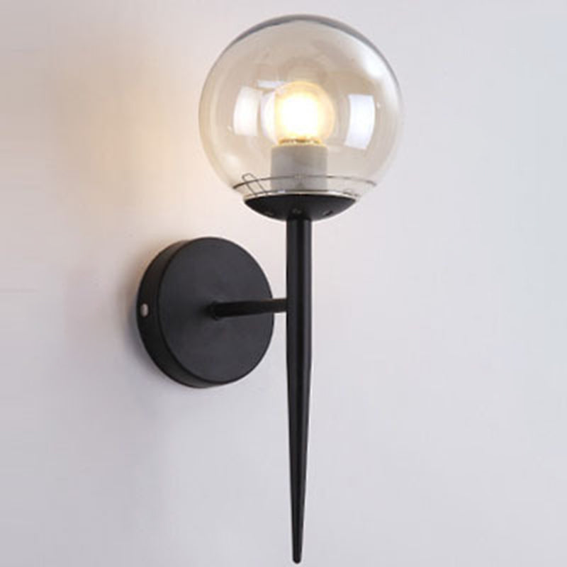Ball Shade Wall Lamp Modern Style Glass Single Light Wall Lighting Fixtures