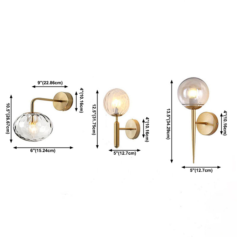 Lámpara de pared de sombra de pelota accesorios de iluminación de pared de lámpara de vidrio moderno
