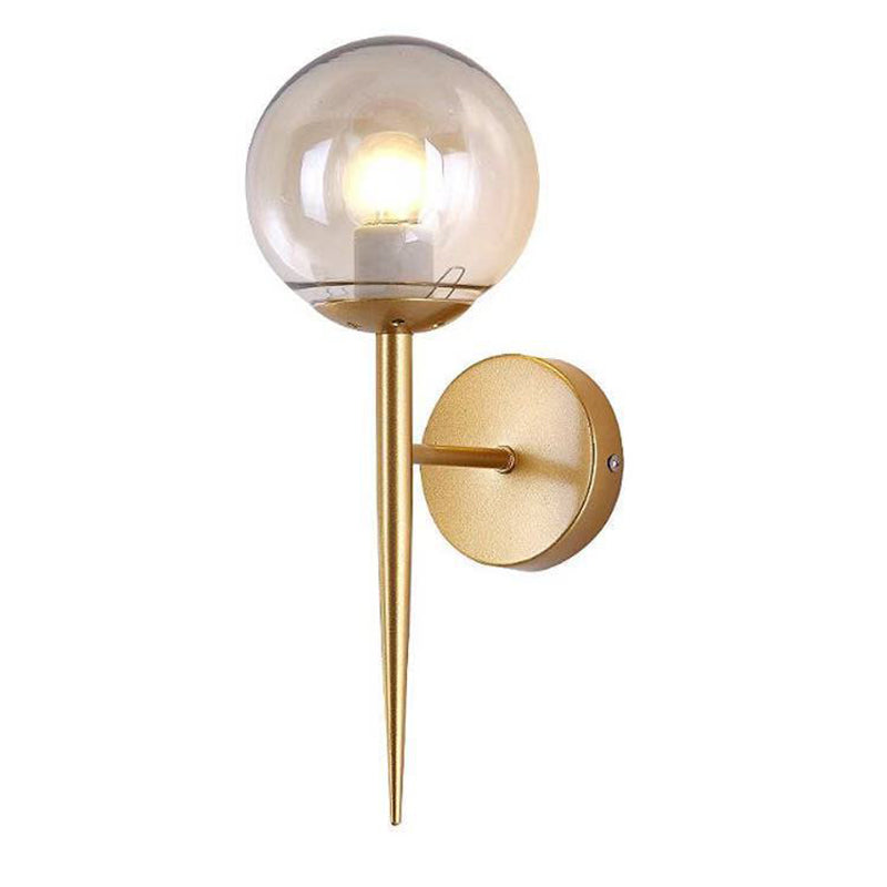 Ball Shade Wall Lamp Modern Style Glass Single Light Wall Lighting Fixtures