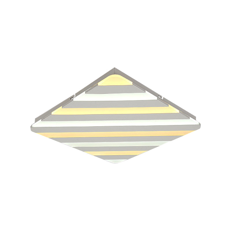 Plafonnier encastré blanc Simple avec motif à rayures, plafonnier LED en acrylique pour salle à manger