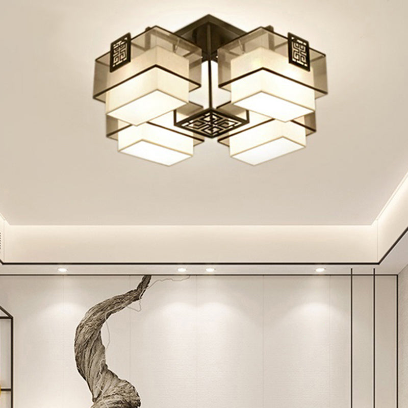 Chinese stijl stoffen kap inbouw verlichtingsarmatuur voor woonkamer eetkamer