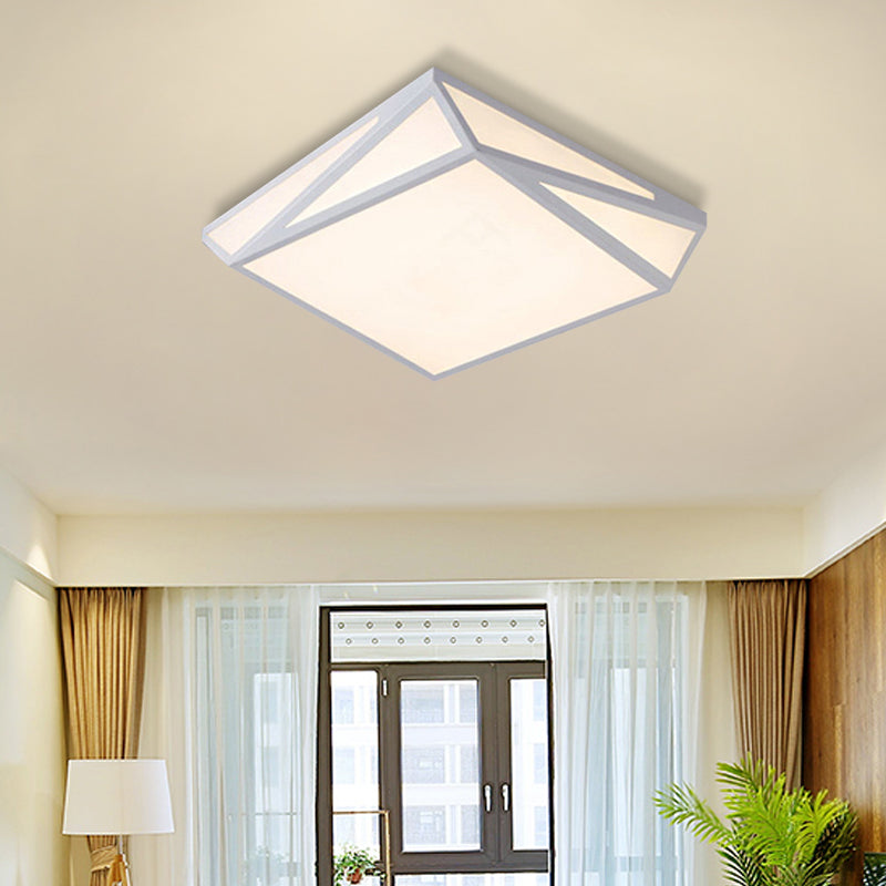White Rectangle Ceiling Mount Light Modern Style Acrylic LED Ceiling Fixture for Office Restaurant