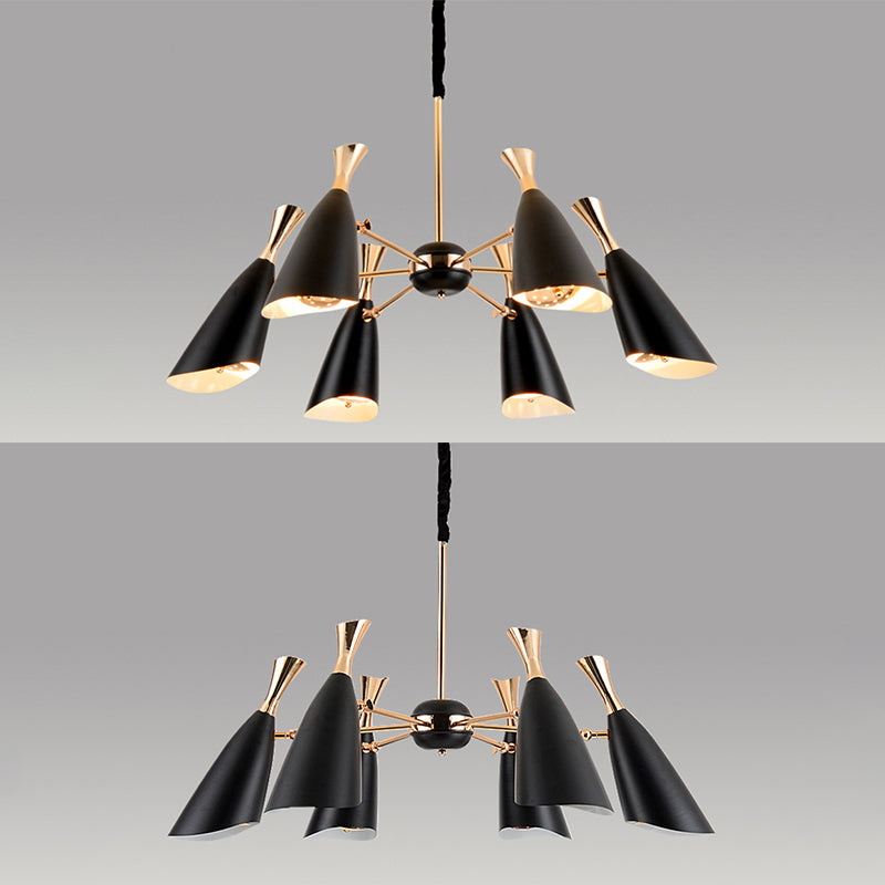 Eigentijdse stijl kroonluchter licht metalen trechter schaduw woonkamer hanglamp