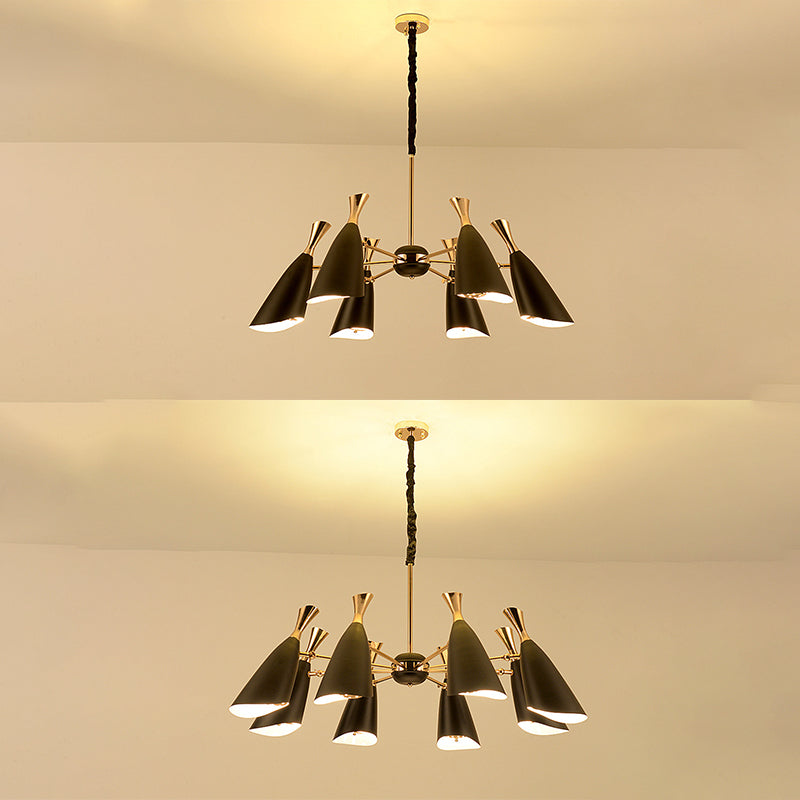 Eigentijdse stijl kroonluchter licht metalen trechter schaduw woonkamer hanglamp