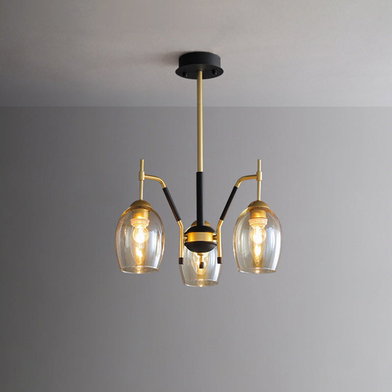 Wineglass Chandelier Light Fixture Vintage Glass Pendant Lighting for Restaurant