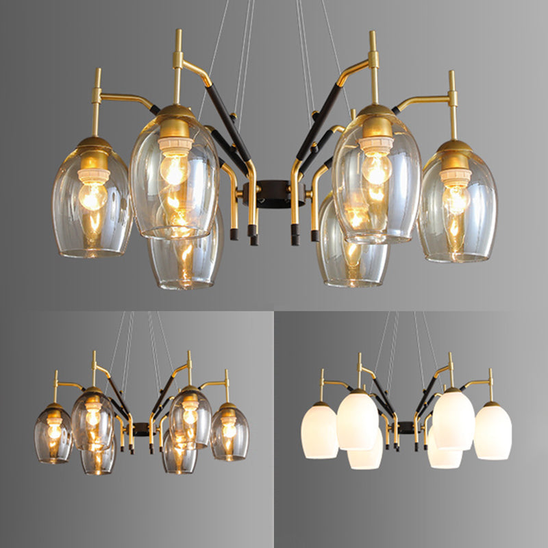 Wineglass Chandelier Light Fixture Vintage Glass Pendant Lighting for Restaurant
