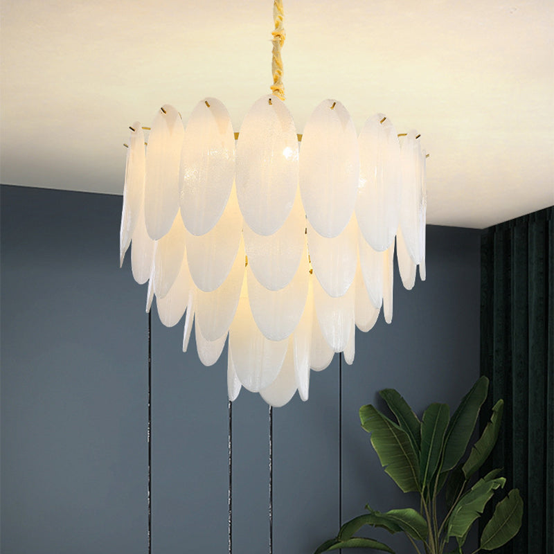 Luminaire de lustre en plumes