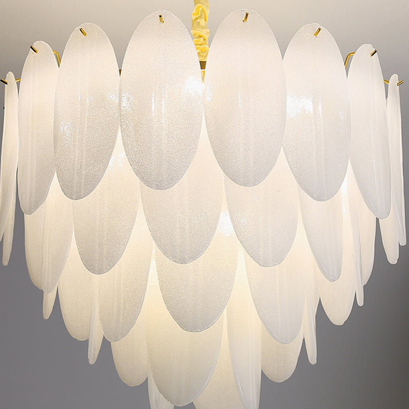 Luminaire de lustre en plumes