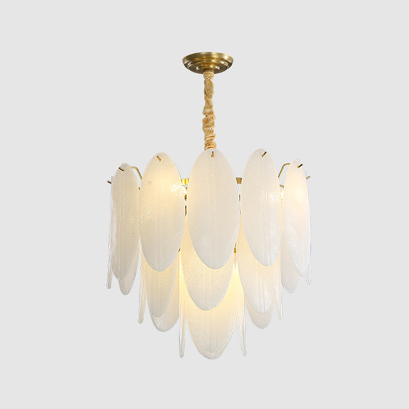 Federleuchterleuchte Vintage White Glass Anhänger Beleuchtung für das Restaurant