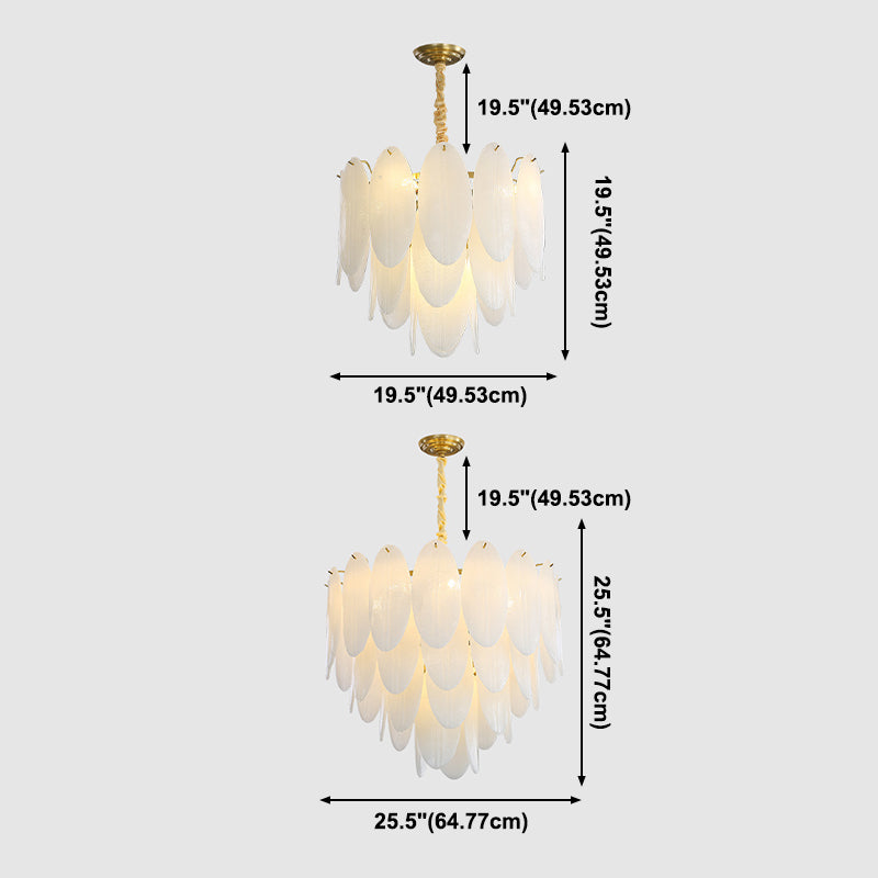 Luminaire de lustre en plumes