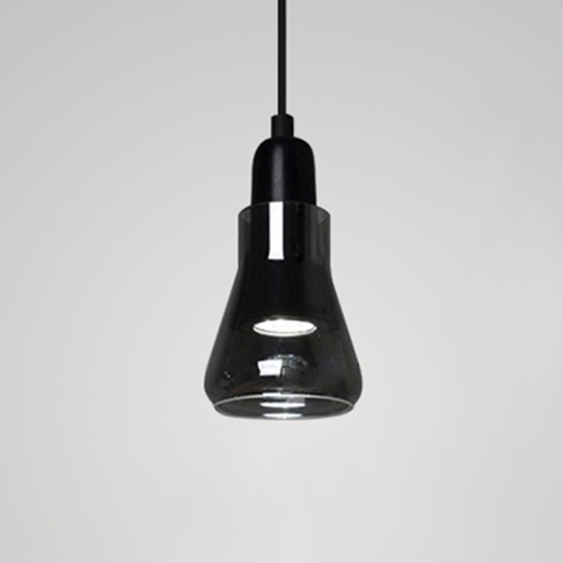 Corda sospesa a sospensione leggera a soffitto in vetro moderno sala da pranzo lampada appesa in fumio grigio