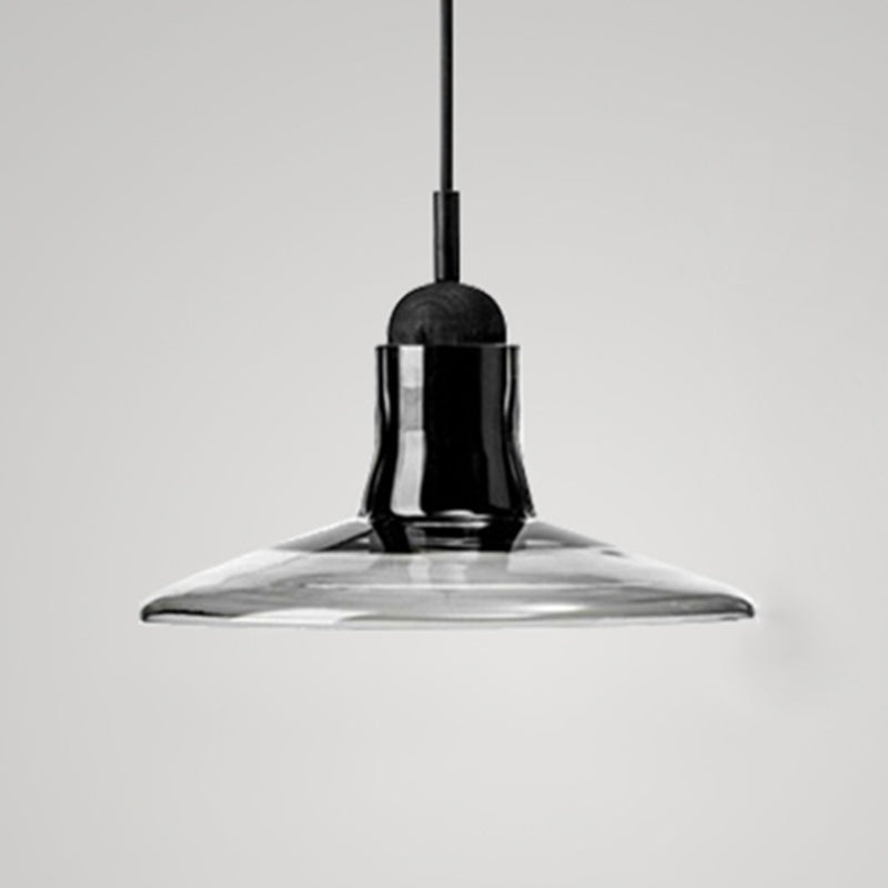 Hanging Cord Pendant Ceiling Light Modern Glass Dinning Room Hanging Light Fixture in Smoke Gray