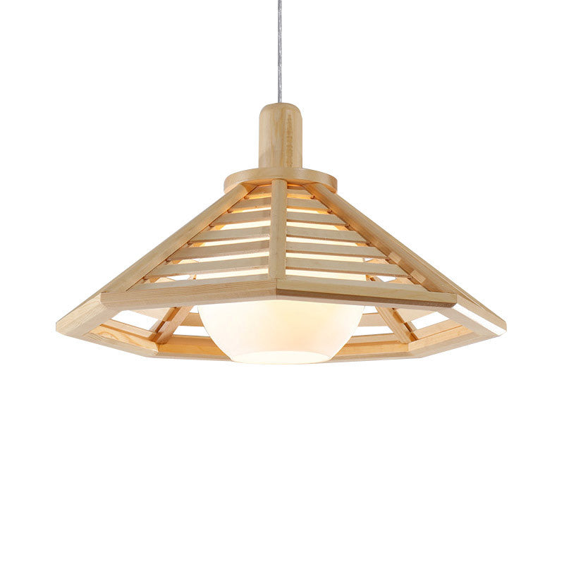 Un cône de tête pendentif en bois moderne chambre à coucher léger salon salle à manger pendentif