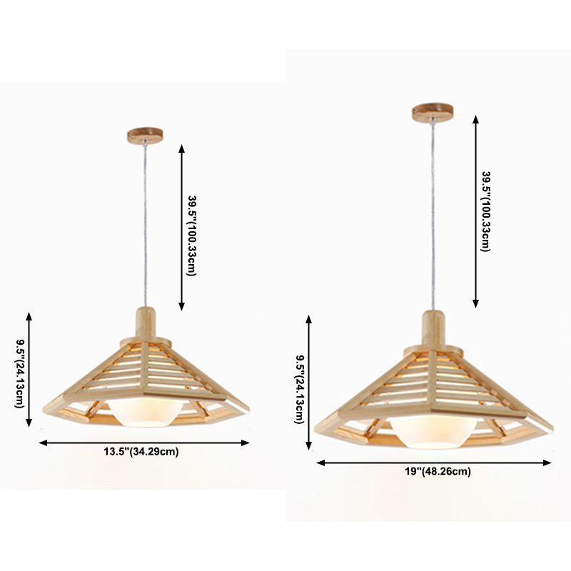 Un cône de tête pendentif en bois moderne chambre à coucher léger salon salle à manger pendentif