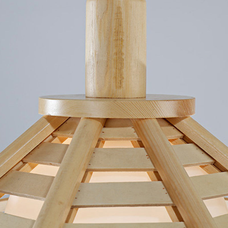 Un cône de tête pendentif en bois moderne chambre à coucher léger salon salle à manger pendentif