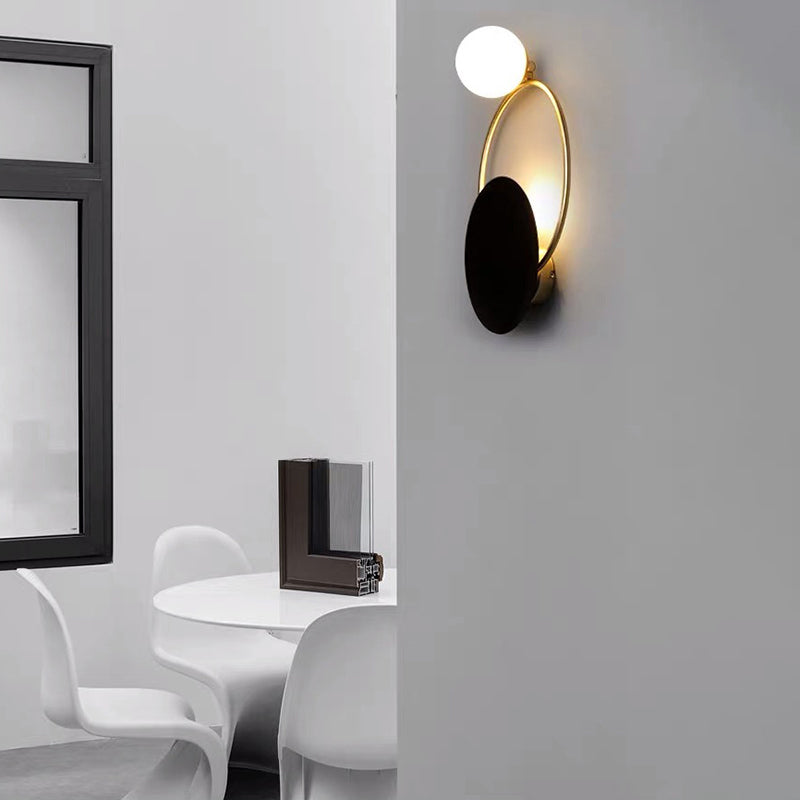 Geometric Wall Mount Lamp Ring with 2-Light Contemporary Minimalist Style Wall Light