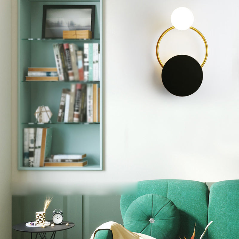 Anello di lampada a montaggio a parete geometrica con luce muro di stile minimalista contemporanea a 2 luci