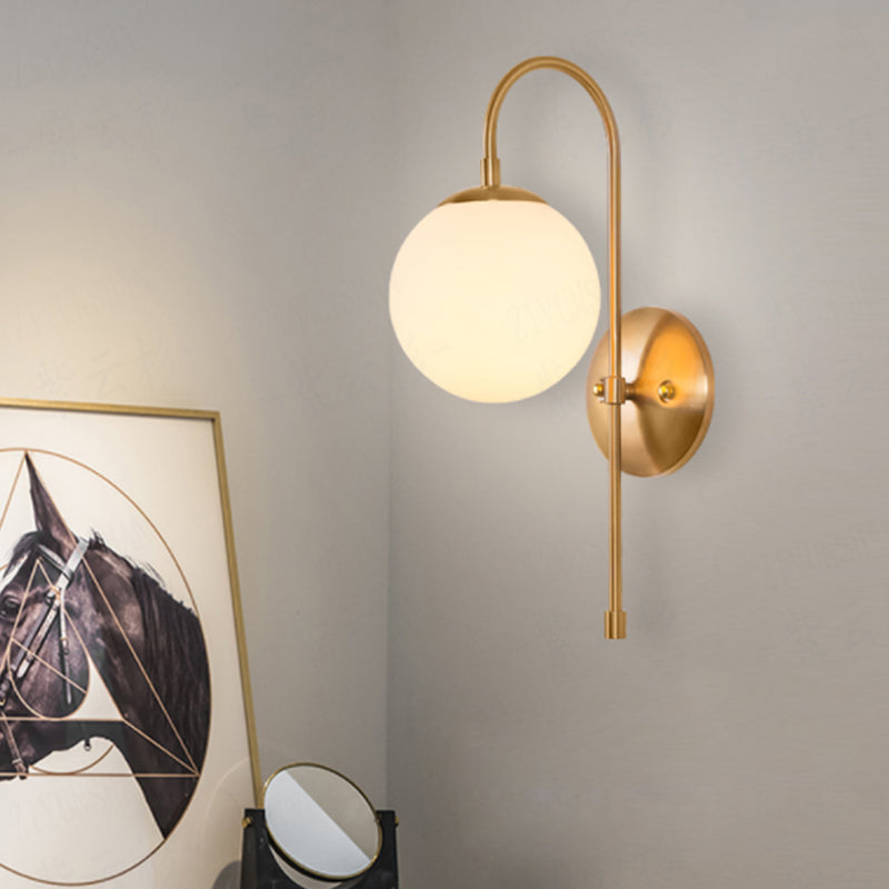 Gold Sconce Light Fixtures Modern 1-Light Wall Mounted Lamp with Grass Shade