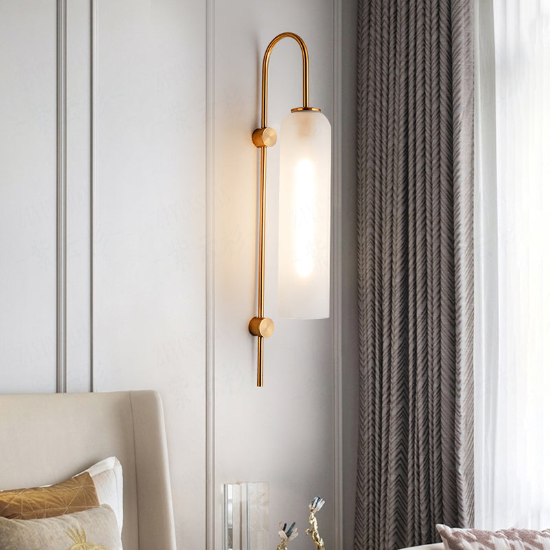 Lámpara de luz de dorado Lámpara de pared moderna de 1 luces con sombra de hierba